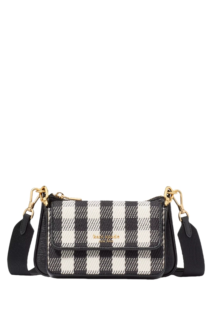 KATE SPADE NEW YORK , Double Up Gingham Leather Crossbody Bag