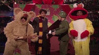 Horatio Sanz, Jimmy Fallon, Chris Kattan, and Tracy Morgan perform a Christmas song on SNL