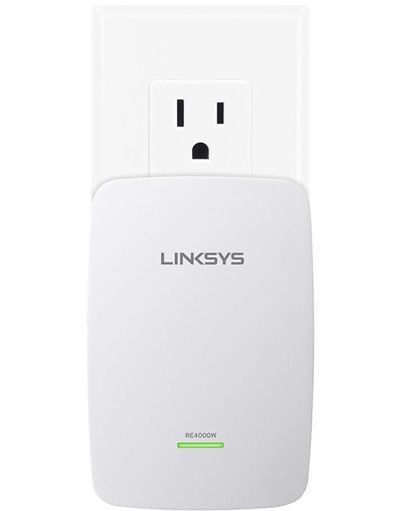 The Linksys RE4000 plugs directly into a wall outlet.