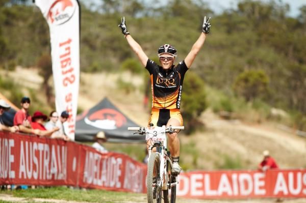 Katherine O'Shea crosses the line eaily in 1st for the Open Womens SCC.