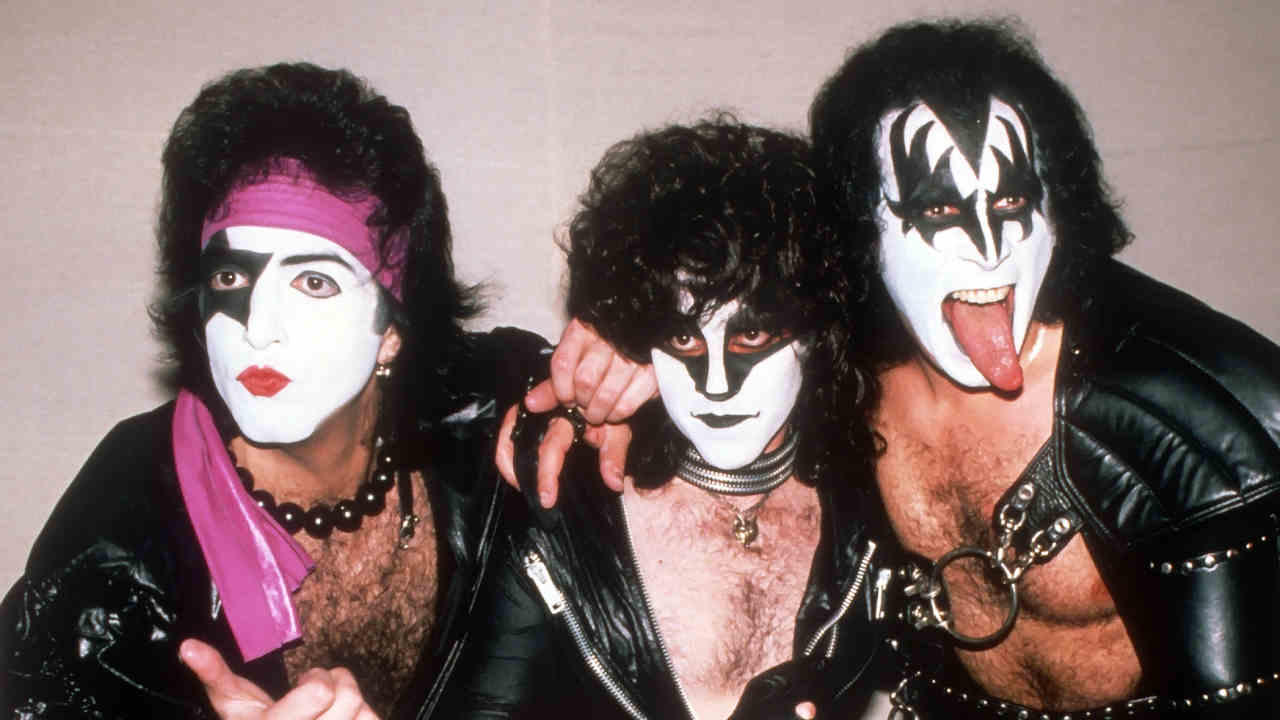Kiss posing for a photograph in the early 1980s