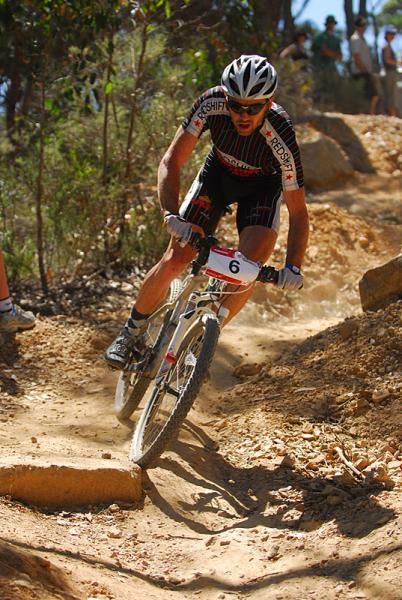 Andrew Blair punches it down the switchbacks like a mad man.