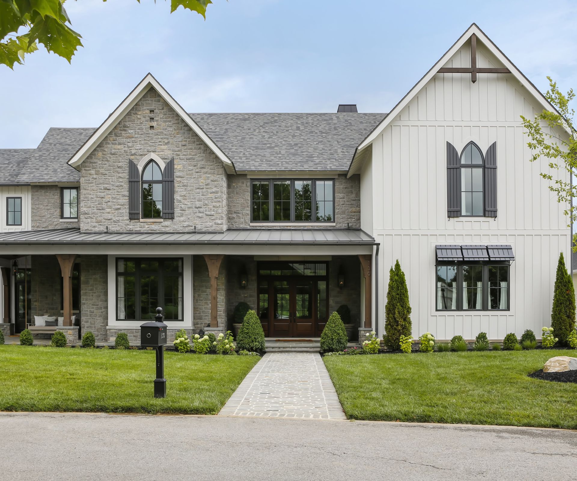 Exterior of modern farmhouse