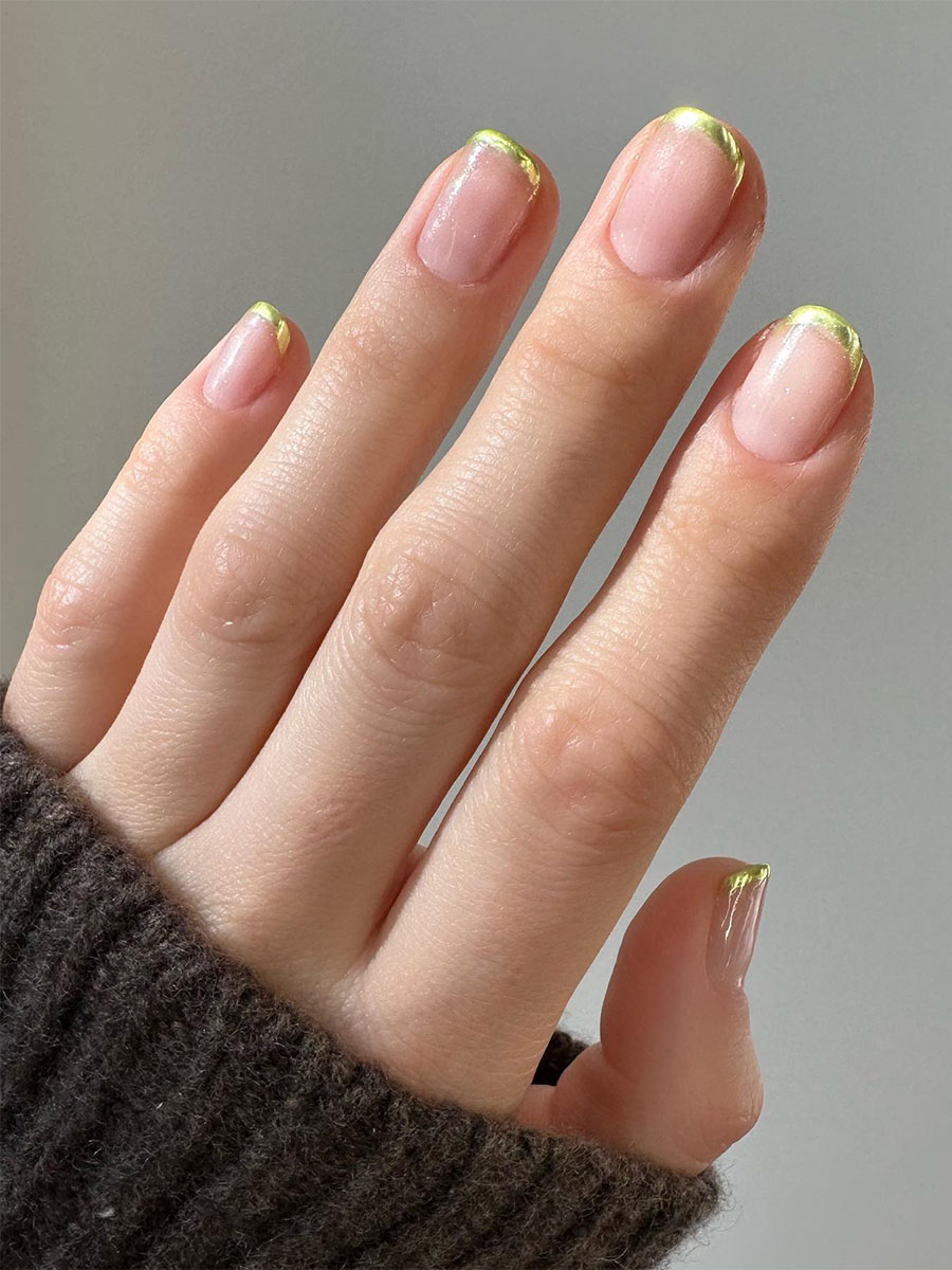 Gold French Tips by Nail Artist Betina Goldstein