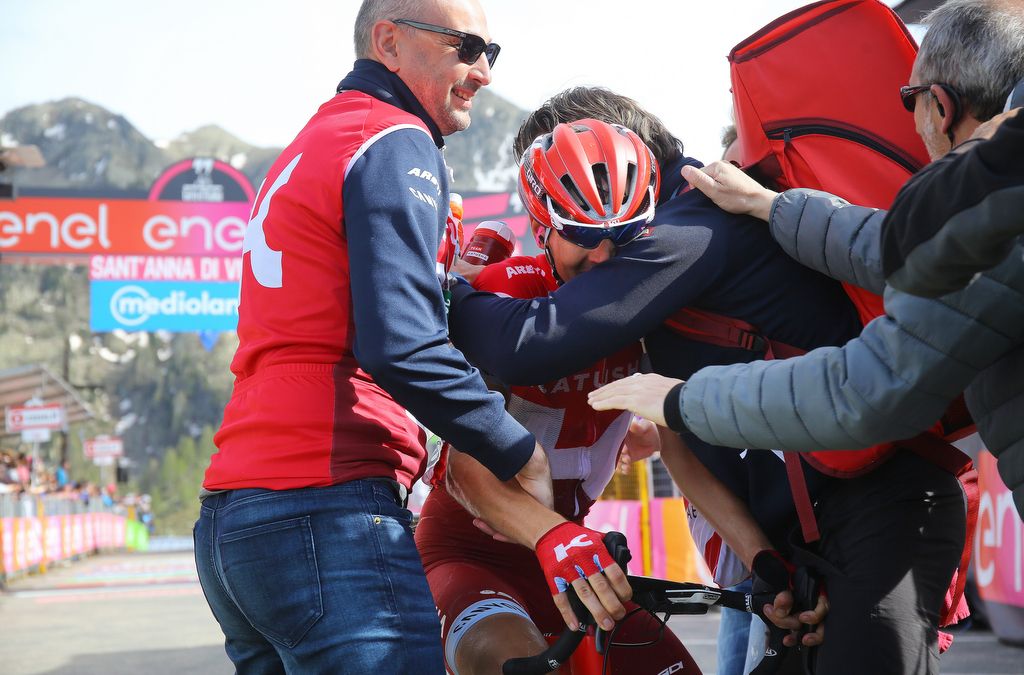 Rein Taaram&auml;e is congratulated after his stage win