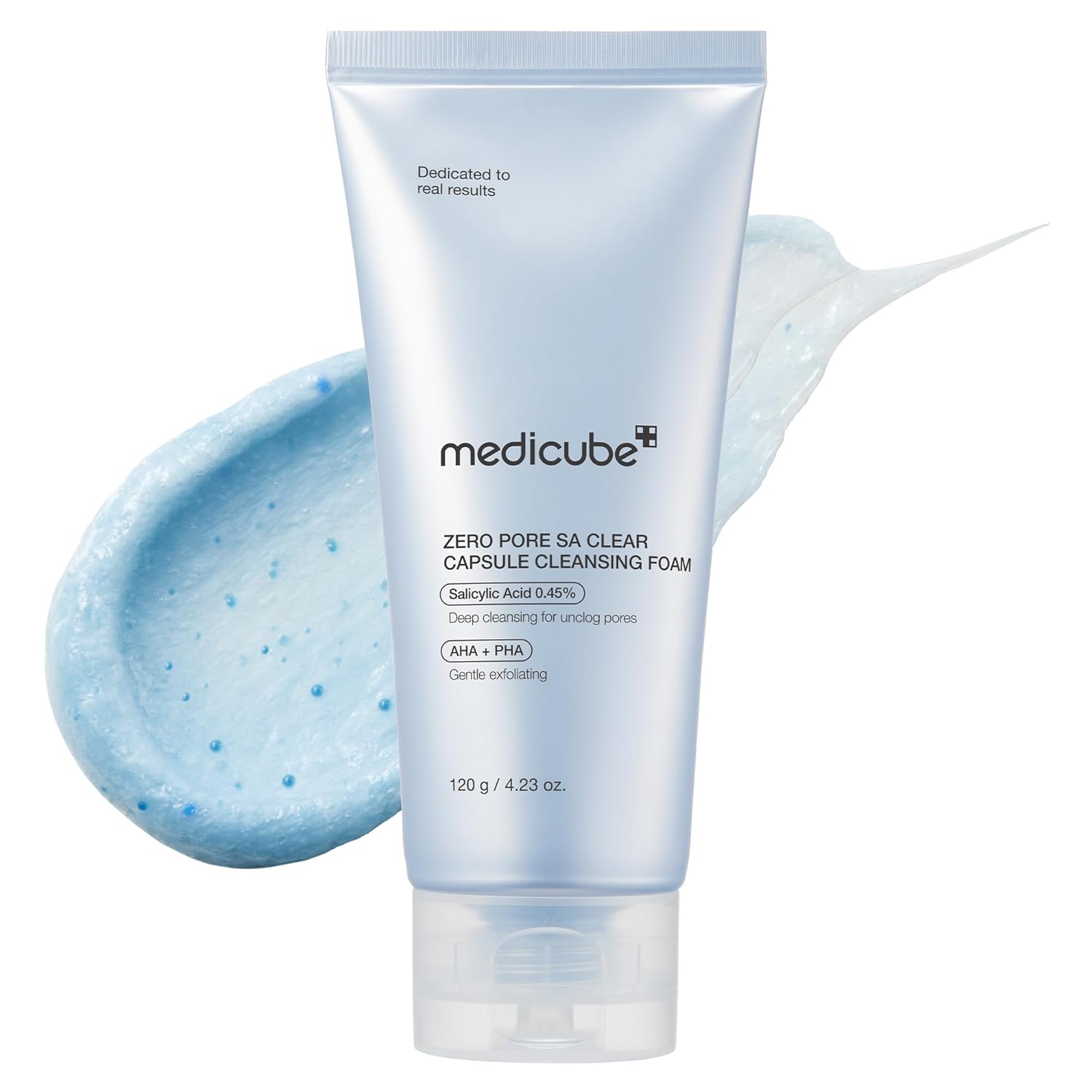 Medicube Zero Pore Clear Blue Capsule Facial Deep Cleanser for Skin Texture, Blackhead &amp;amp; Pore Care | Aha, Bha &amp;amp; Pha for Double Cleansing, Daily Gentle Face Wash, Korean Skincare | 120g / 4.23 Oz