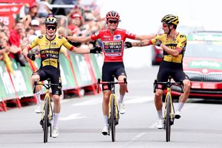 Jonas Vingegaard, Sepp Kuss, and Primoz Roglic will complete a Jumbo-Visma 1-2-3 on stage 21 in Madrid