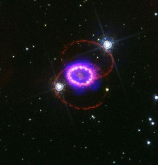 Two-Star Collision Yields Three-Ring Nebula
