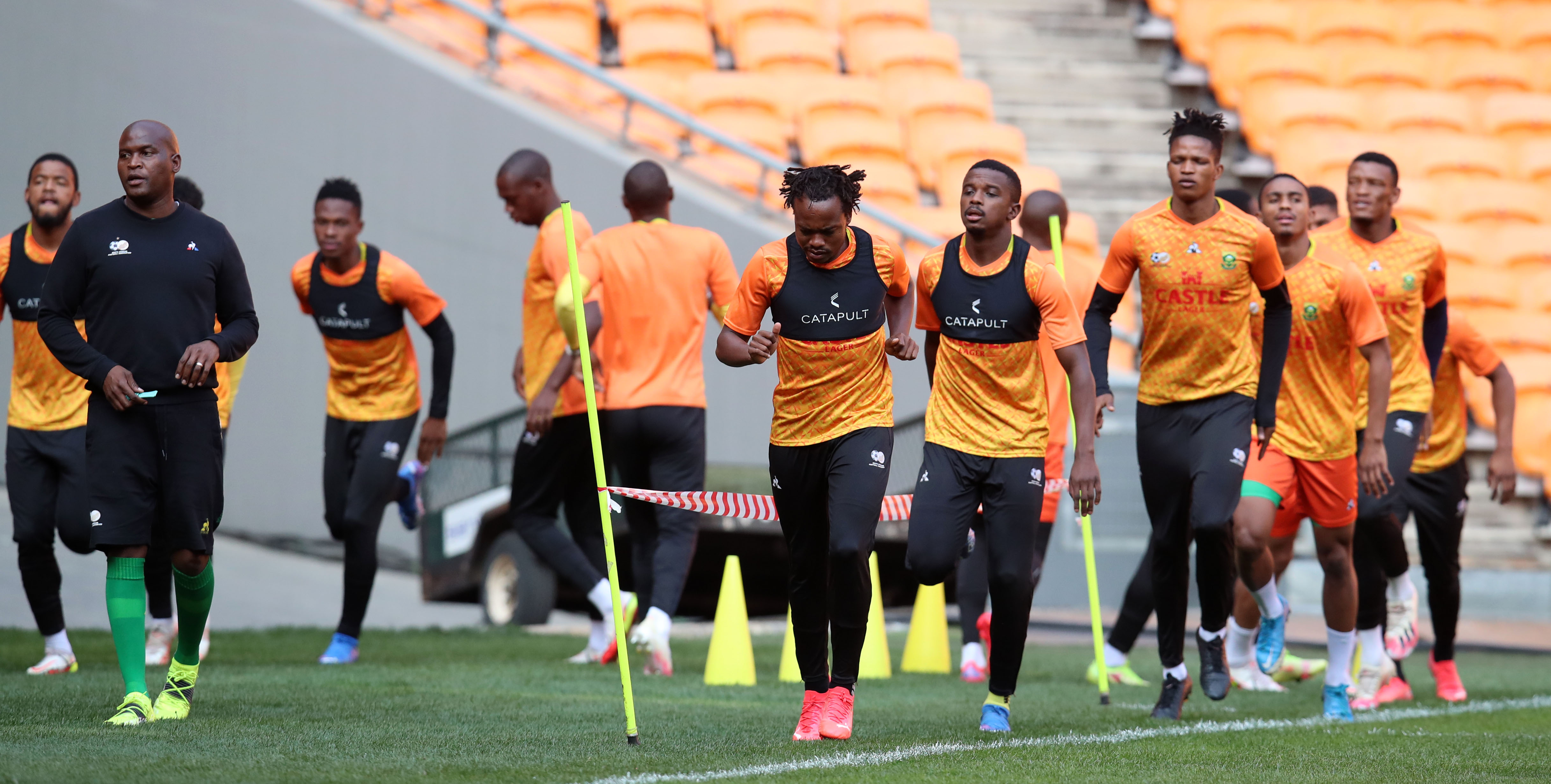 South Africa team warming up