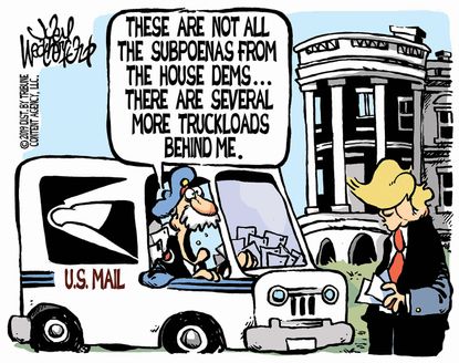 Political Cartoon U.S. Trump Whitehouse Democrat Subpoenas Impeachment