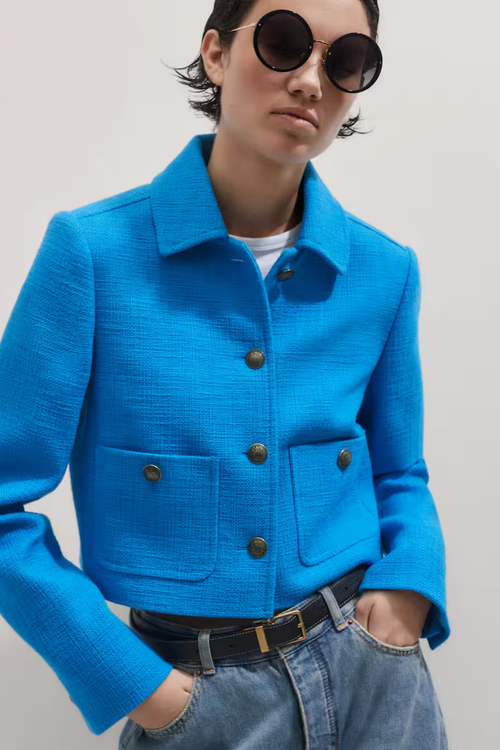 Me + Em Textured Crop Jacket
