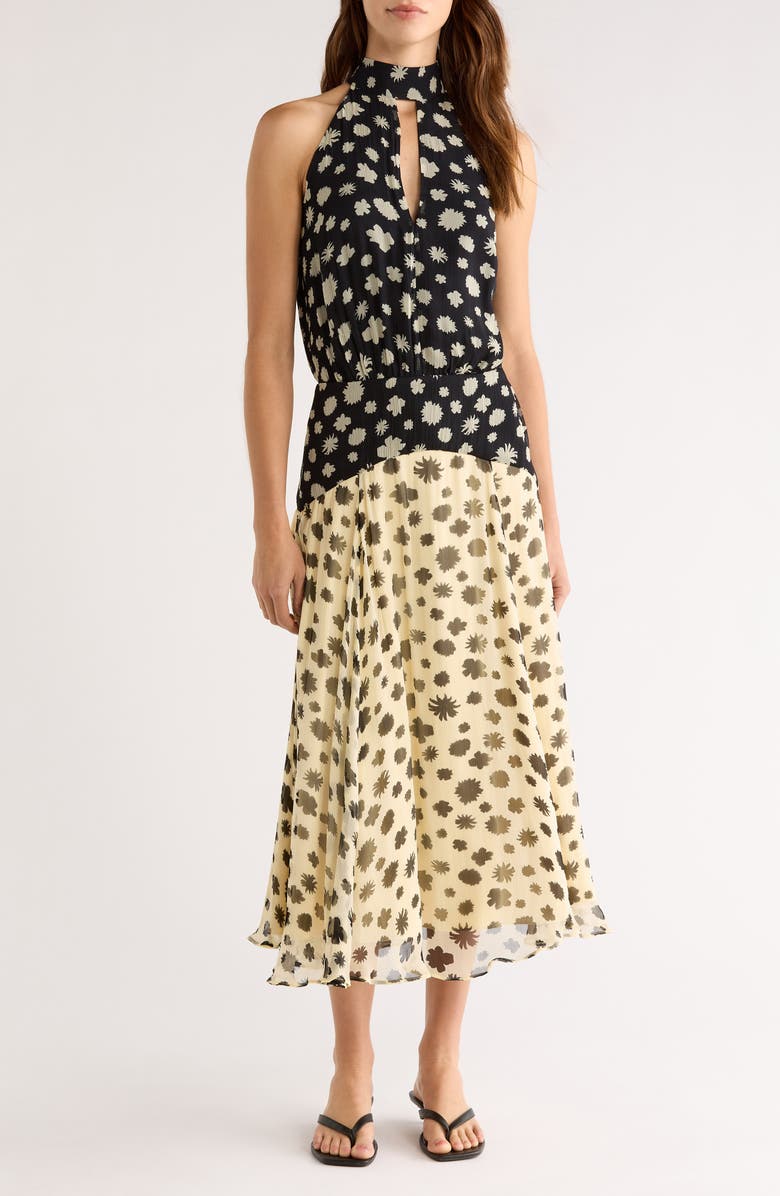 Camryn Mixed Print Colorblock Dress