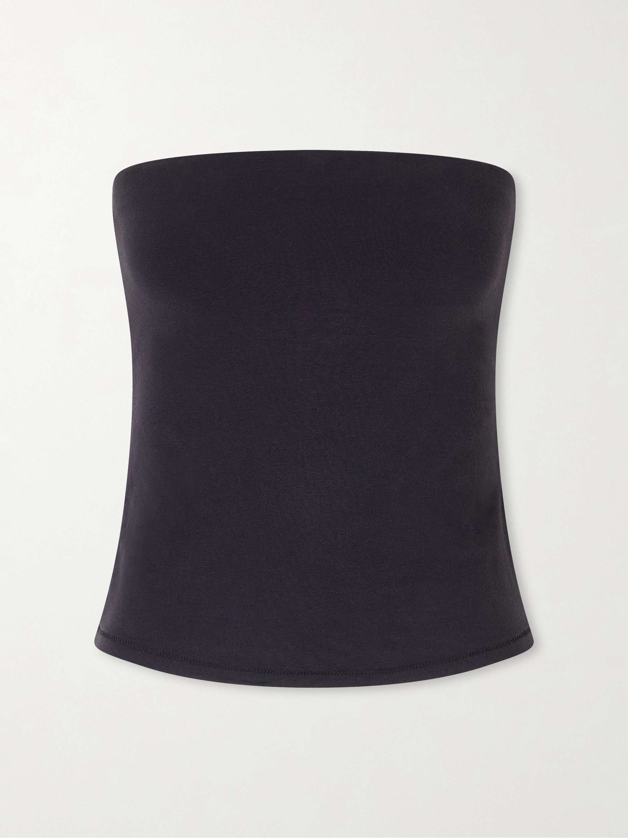 Cotton-Blend Jersey Tube Top - Soot