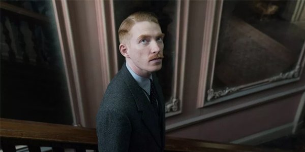 The Little Stranger Domhnall Gleeson Faraday looking up in Hundreds Hall