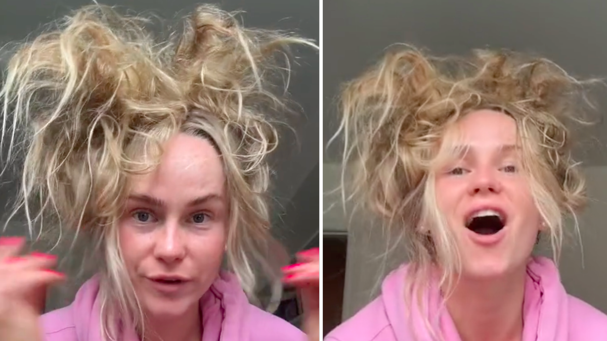 Bad hair day for marathon runner Abbie Jack