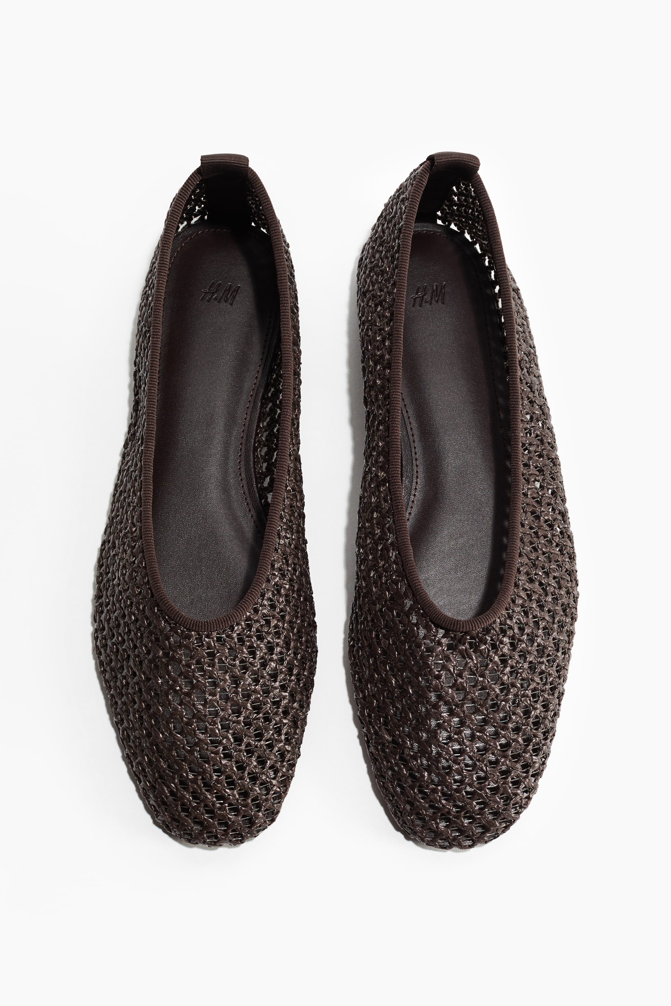 Braided Ballet Flats - Dark Brown