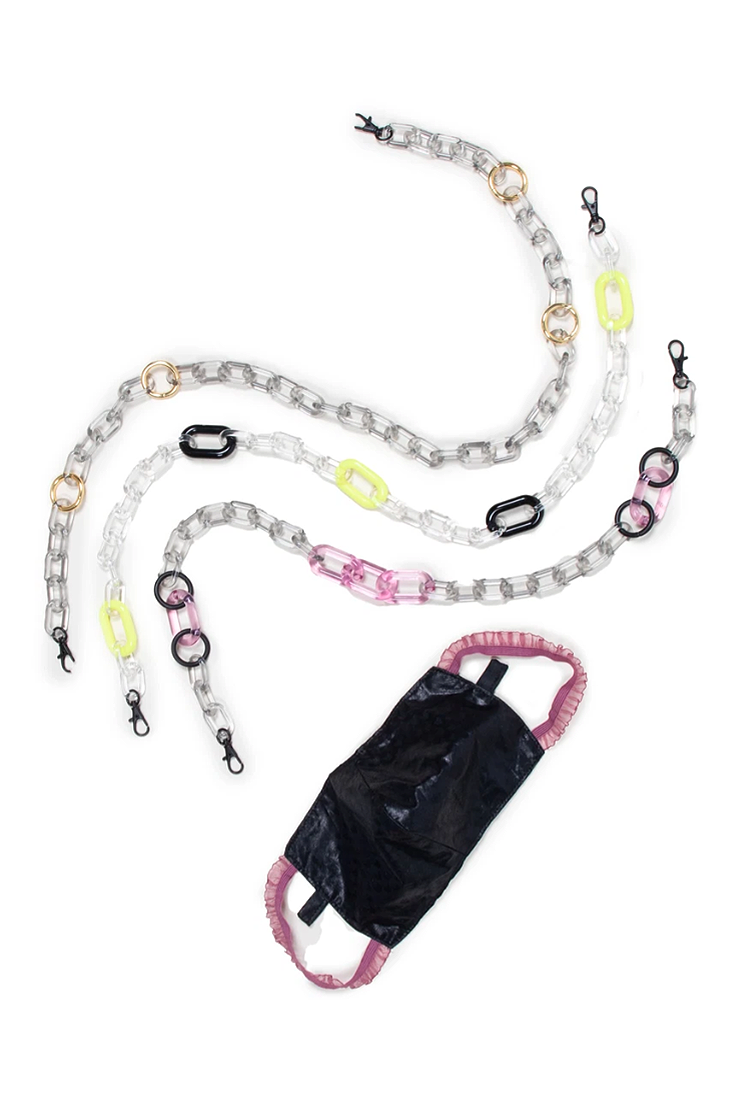 Face Mask With Hand-Beaded Chain