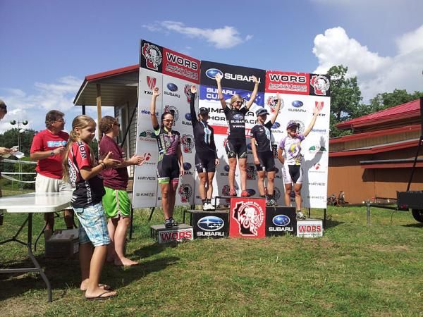 Heather Irmiger (Subaru-Trek) topped the elite women's short track podium at the Subaru Cup