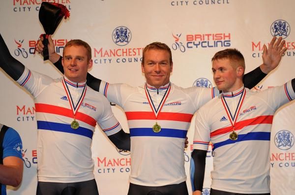 Team Sky in their Britsih national champion's jerseys