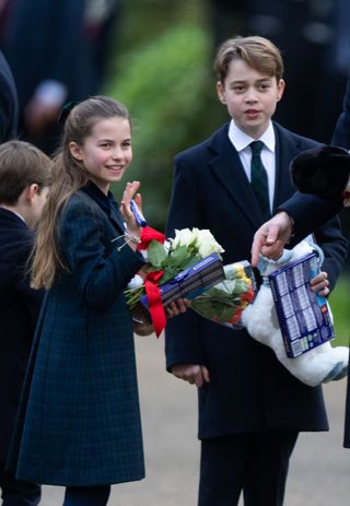 Kate Middleton wears forest green to attend church on Christmas Day in Sandringham with her family, including daughter Princess Charlotte, who wore her hair the same as her mom