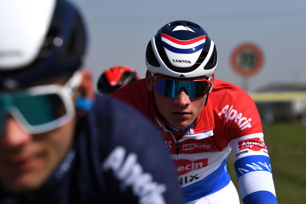 SANREMO ITALY MARCH 20 Mathieu Van Der Poel of Netherlands and Team AlpecinFenix during the 112th MilanoSanremo 2021 a 299km race from Milano to Sanremo MilanoSanremo La Classicissima UCIWT on March 20 2021 in Sanremo Italy Photo by Tim de WaeleGetty Images