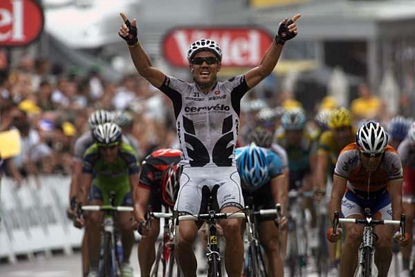 Stage winner Thor Hushovd (Cervelo Test Team)