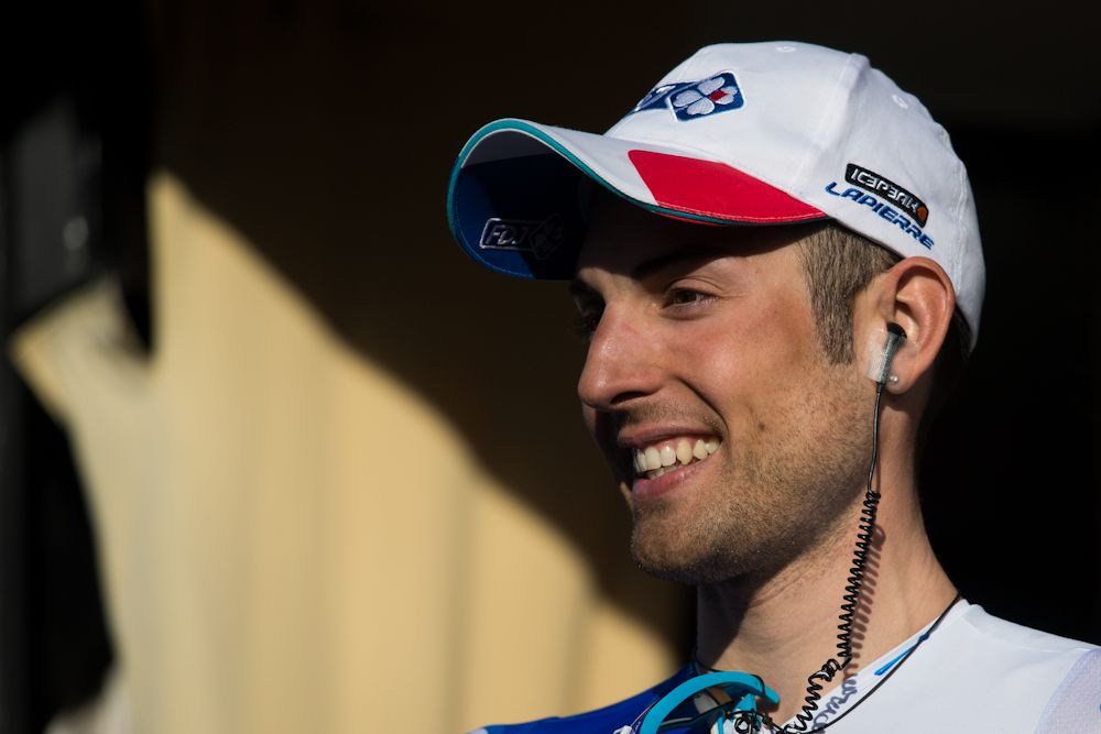 Davide Cimolai (FDJ) on the Volta Catalunya podium after winning stage 1