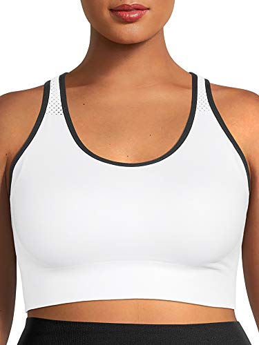 Under Control Plus Size Sports Bras for Women High Support Seamless Racerback Padded White/black Sports Bra Yoga Workout Bras (as1, Cup_band, 1x, 42, White)