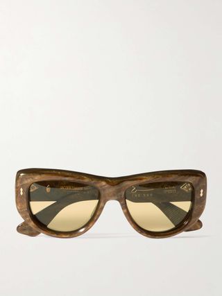 + Erin Wasson the Sud Square-Frame Marbled Acetate Sunglasses