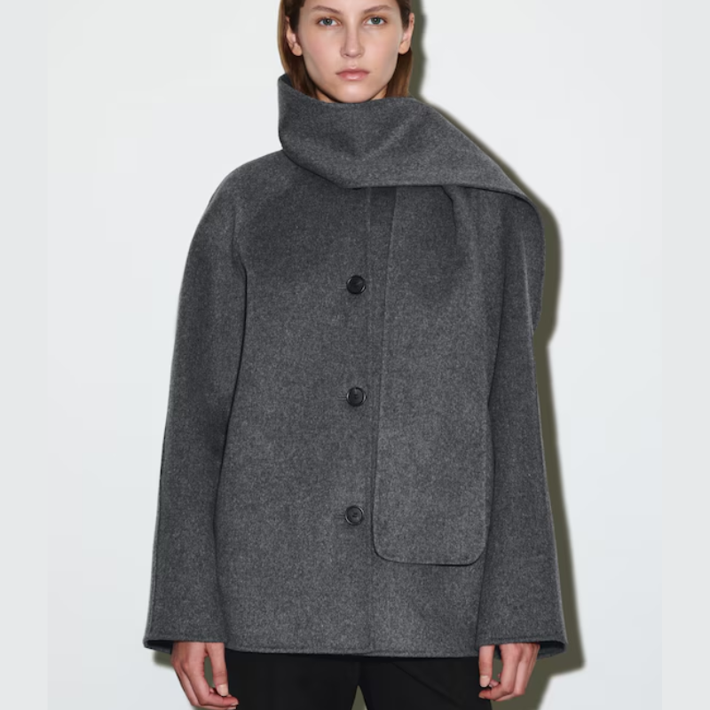 grey scarf jacket