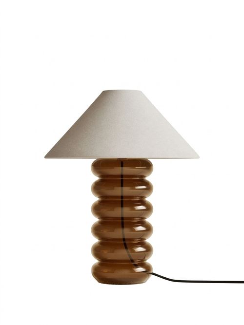 Glass Ribbed Table Lamp