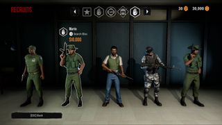 Squad screen in Narcos: Rise of the Cartels