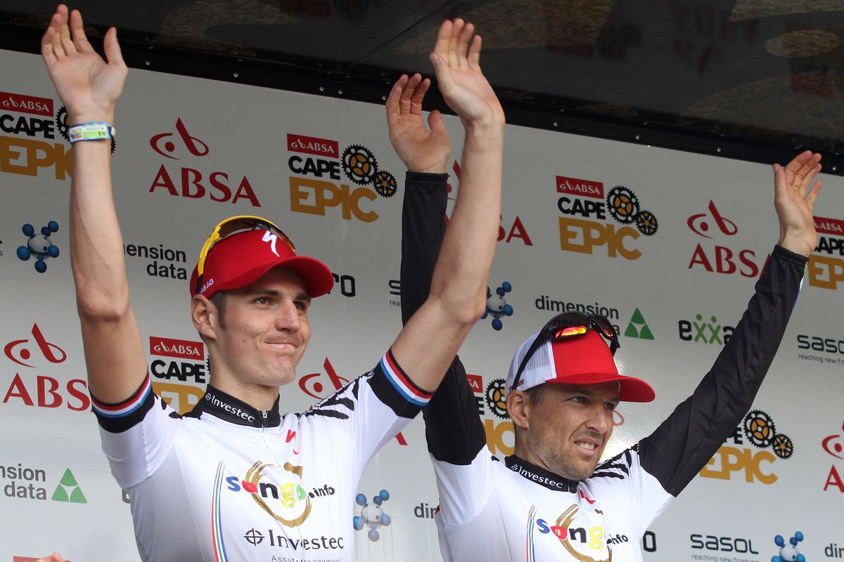 Christophe Sauser and Jaroslav Kulhavy, stage 2 winners