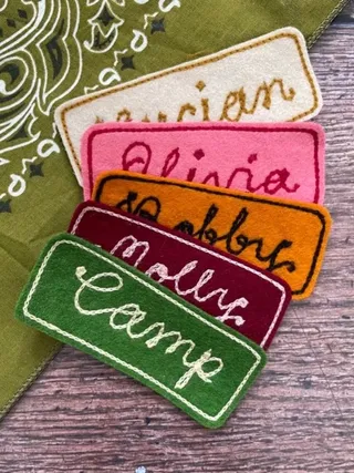 Vintage Chain Stitched Personalised Name Badge