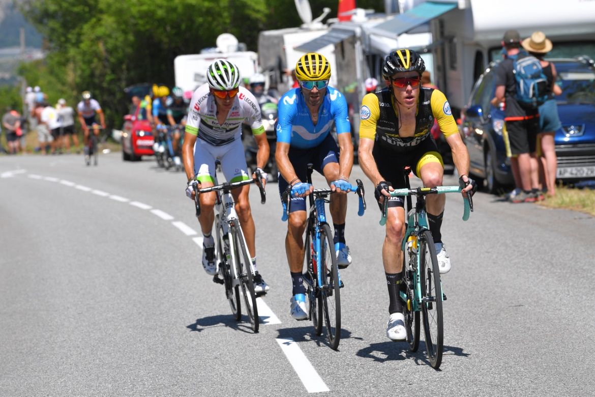 The breakaway with Steven Kruijswijk, Alejandro Valverde and Warren Barguil