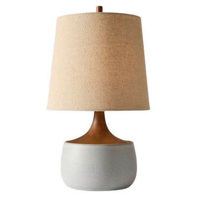 ceramic table lamp with linen shade