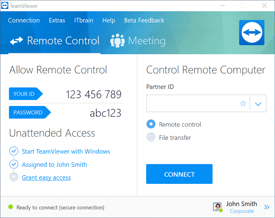 set remote wake up with teamviewer