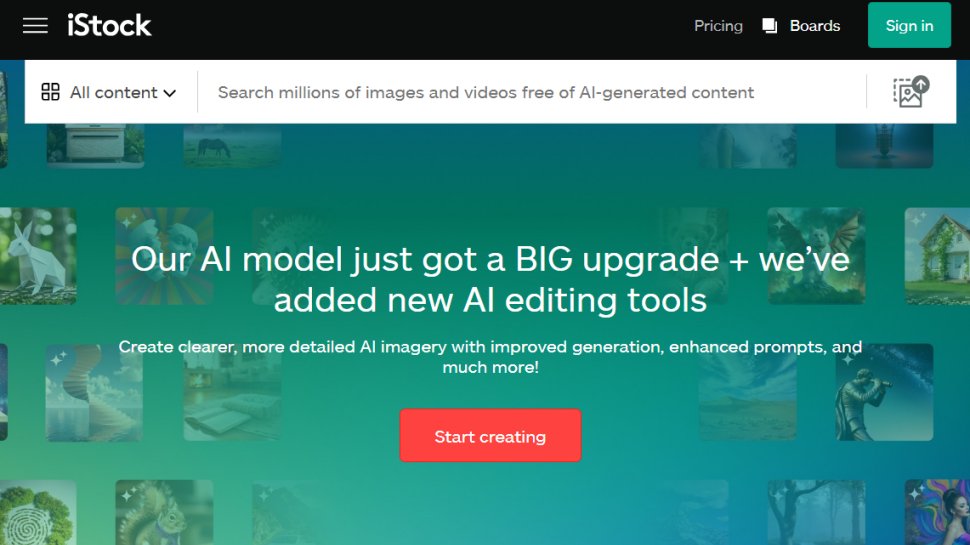 Website screenshot of iStock (July, 2025)