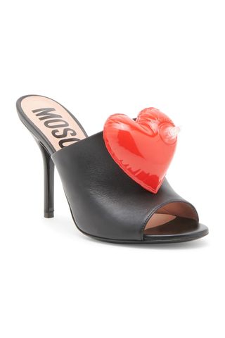 Moschino Inflatable Heart Leather Mules