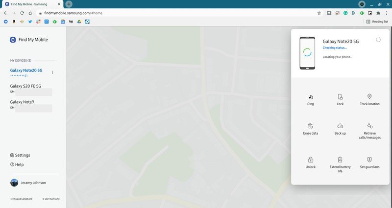 Samsung Findmymobile Web 1