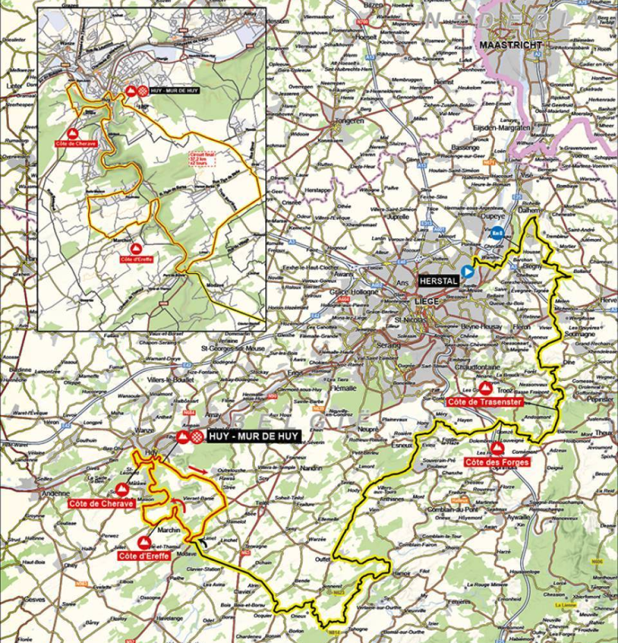 2026 La Fl&egrave;che Wallonne men's route