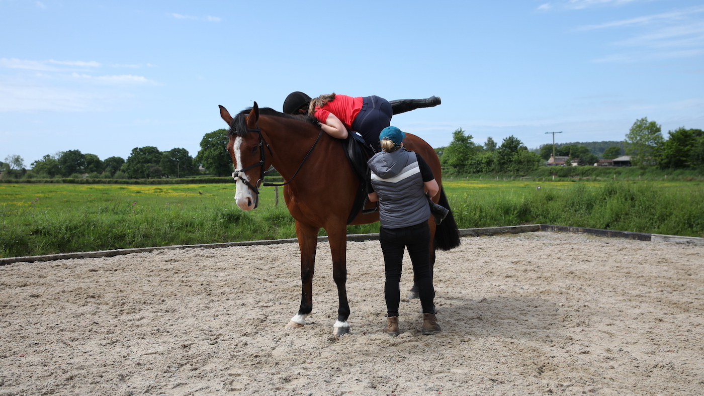 Practising leg-ups is an essential part of training show hack for the ride-judge