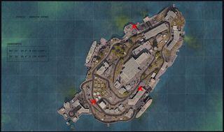 A map of Warzone Rebirth's golden vault locations