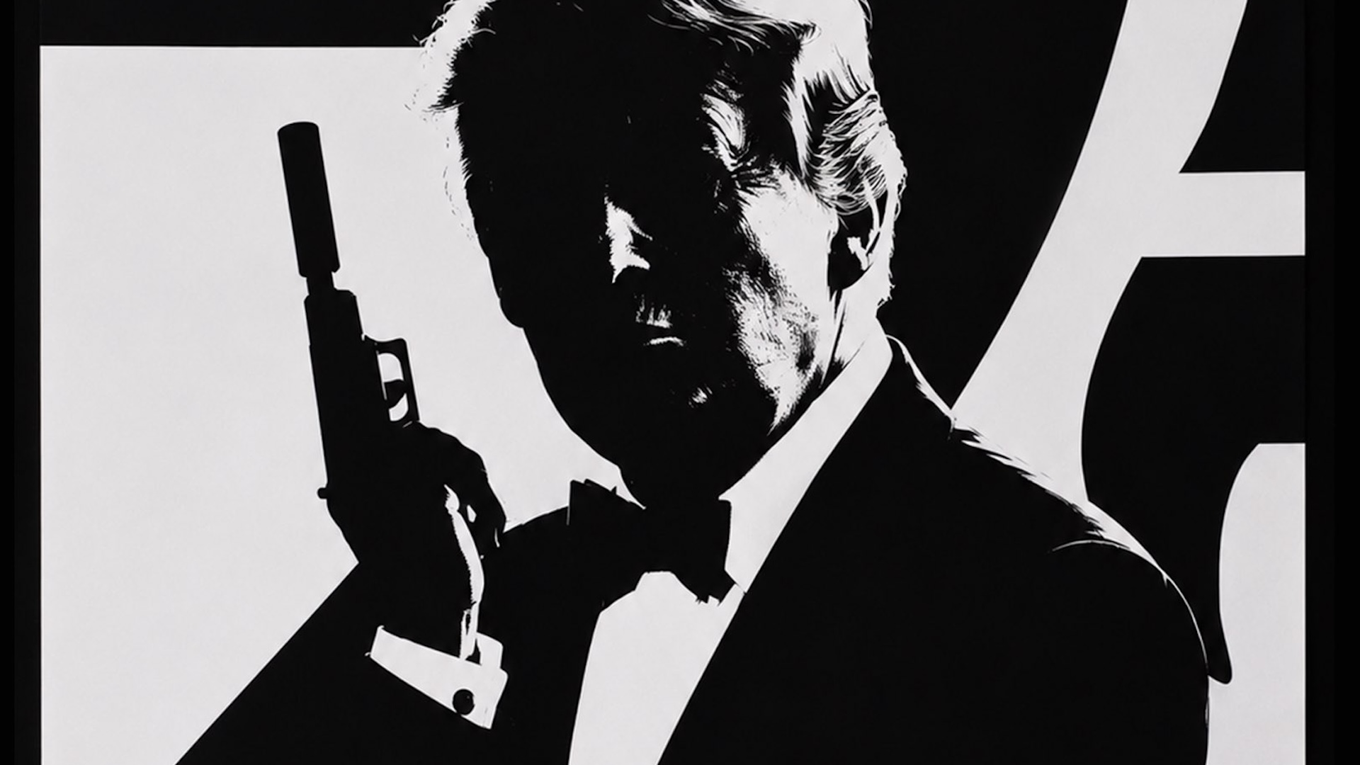 Donald Trump's head on James Bond's body