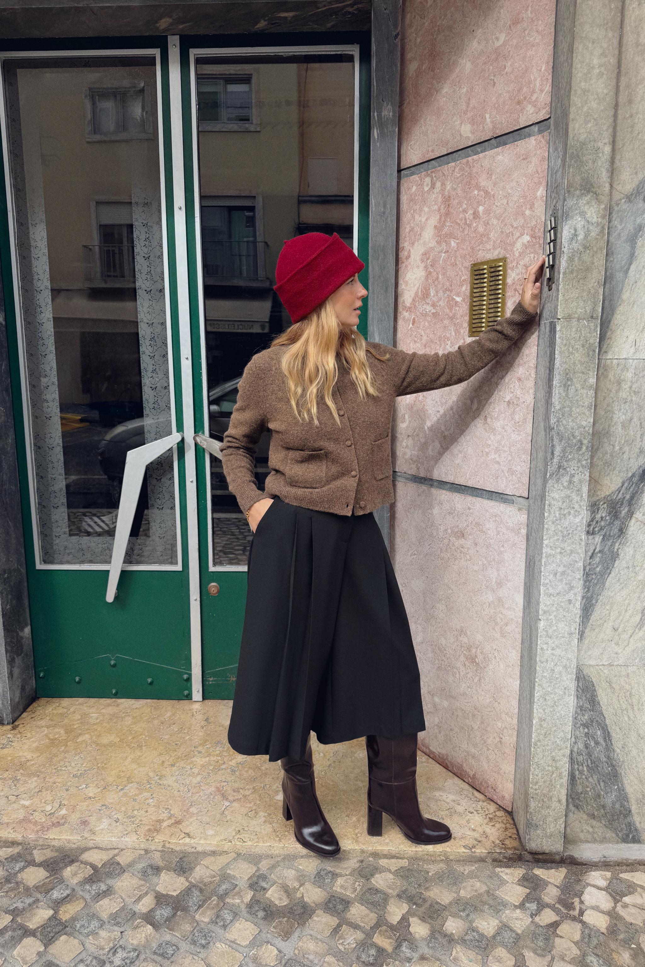 Covered Button Knit Cardigan