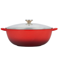 Le Creuset Enameled Cast Iron Chef's Oven with Glass Lid, Cerise