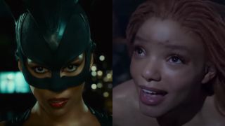 Halle Bailey as Ariel and Halle Berry as Catwoman