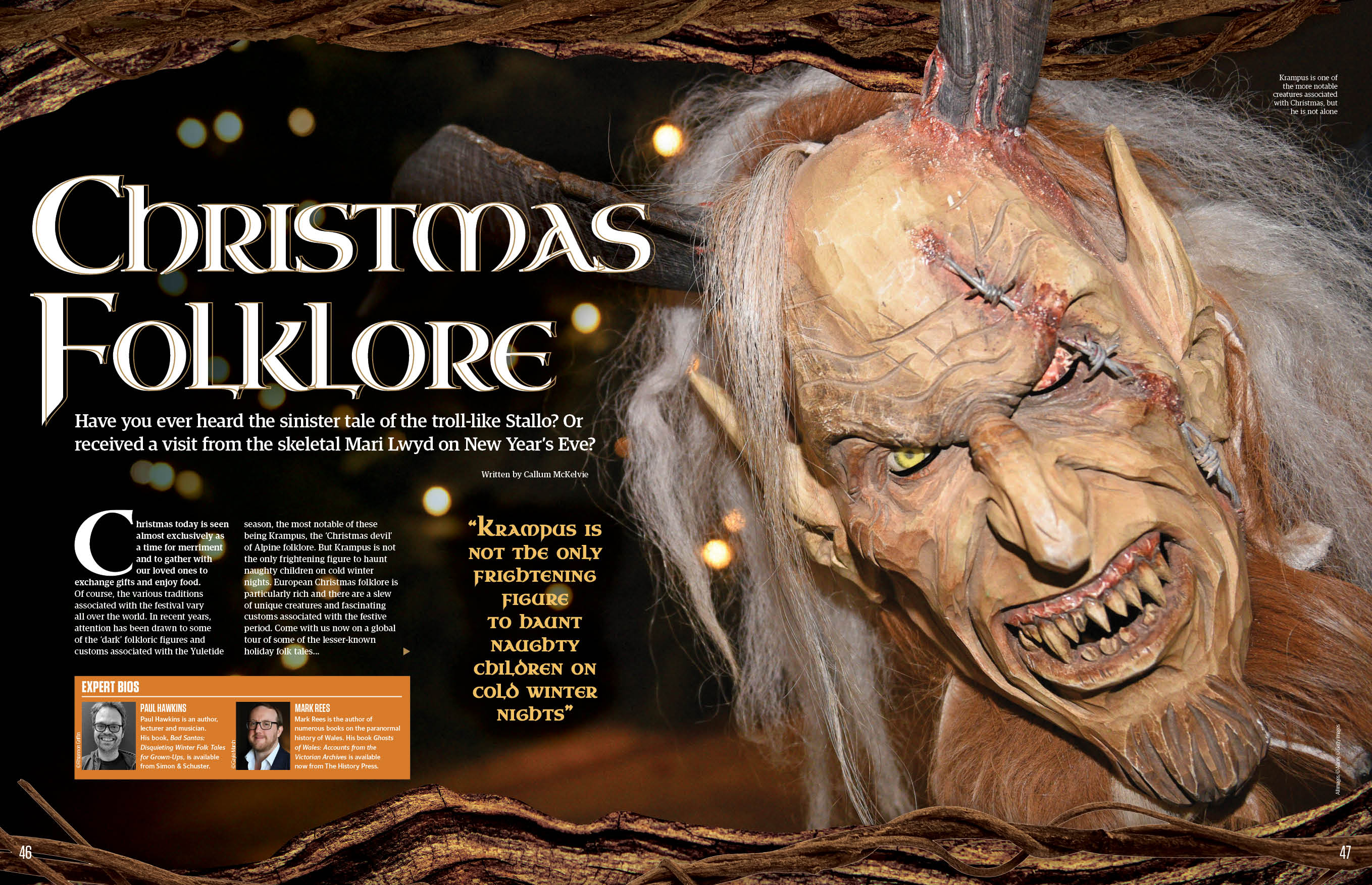 Christmas Folklore feature spread, All About History 124