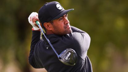Tony Finau takes a shot during the fourth round of the 2023 WM Phoenix Open
