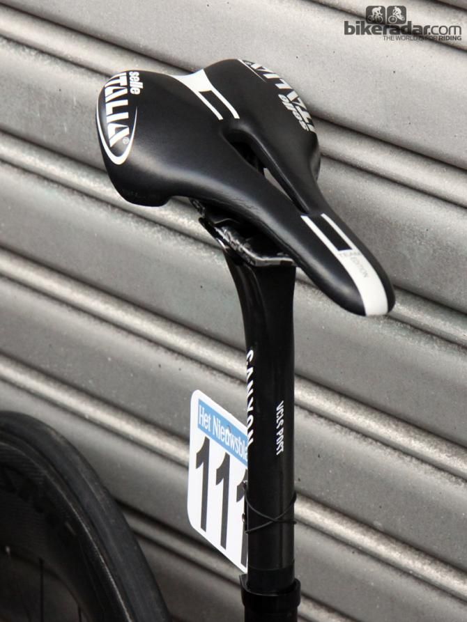 Alexander Kristoff's (Katusha) Canyon VCLS seatpost flexes more than most for a cushier ride over rough roads